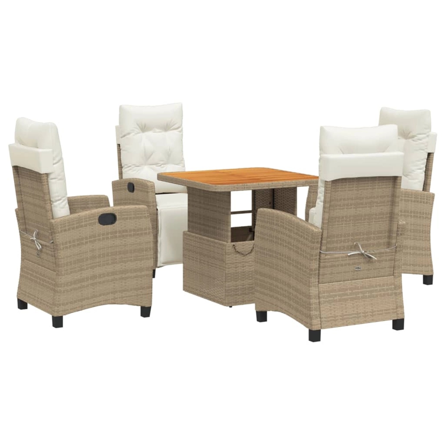 vidaXL 5-tlg Garten-Essgruppe mit Kissen Beige Poly Rattan Modell 66 vidaXL 5-tlg Garten-Essgruppe mit Kissen Beige Poly Rattan Modell 66 von VIDAXL