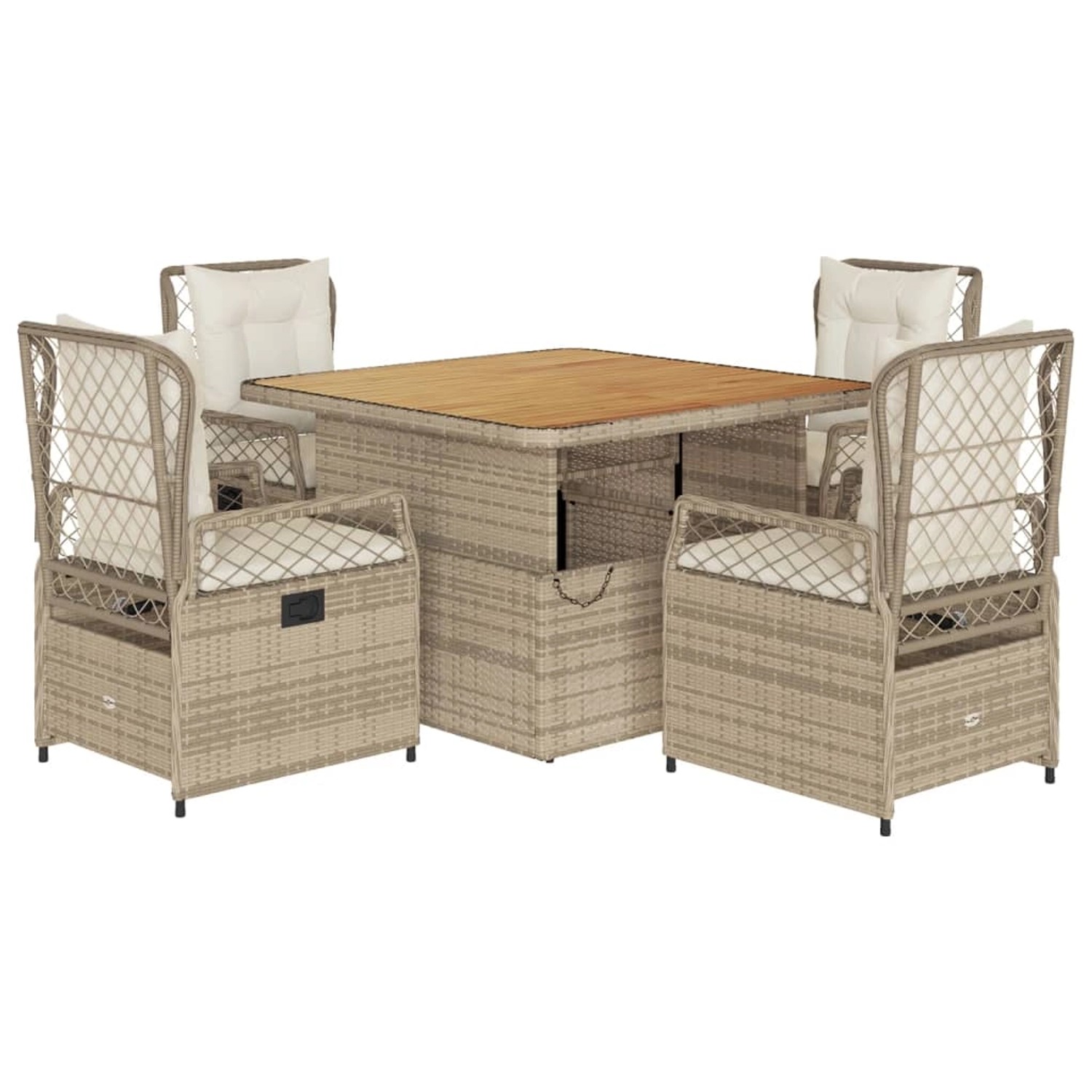 vidaXL 5-tlg Garten-Essgruppe mit Kissen Beige Poly Rattan Modell 69 vidaXL 5-tlg Garten-Essgruppe mit Kissen Beige Poly Rattan Modell 69 von VIDAXL