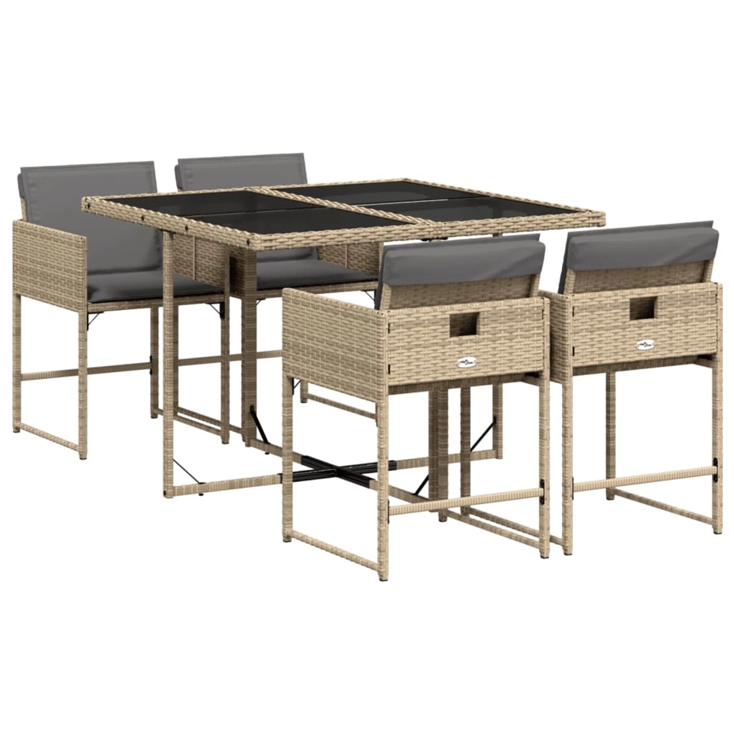 vidaXL 5-tlg Garten-Essgruppe mit Kissen Beigemischung Poly Rattan Modell 24 vidaXL 5-tlg Garten-Essgruppe mit Kissen Beigemischung Poly Rattan Modell 24 von VIDAXL