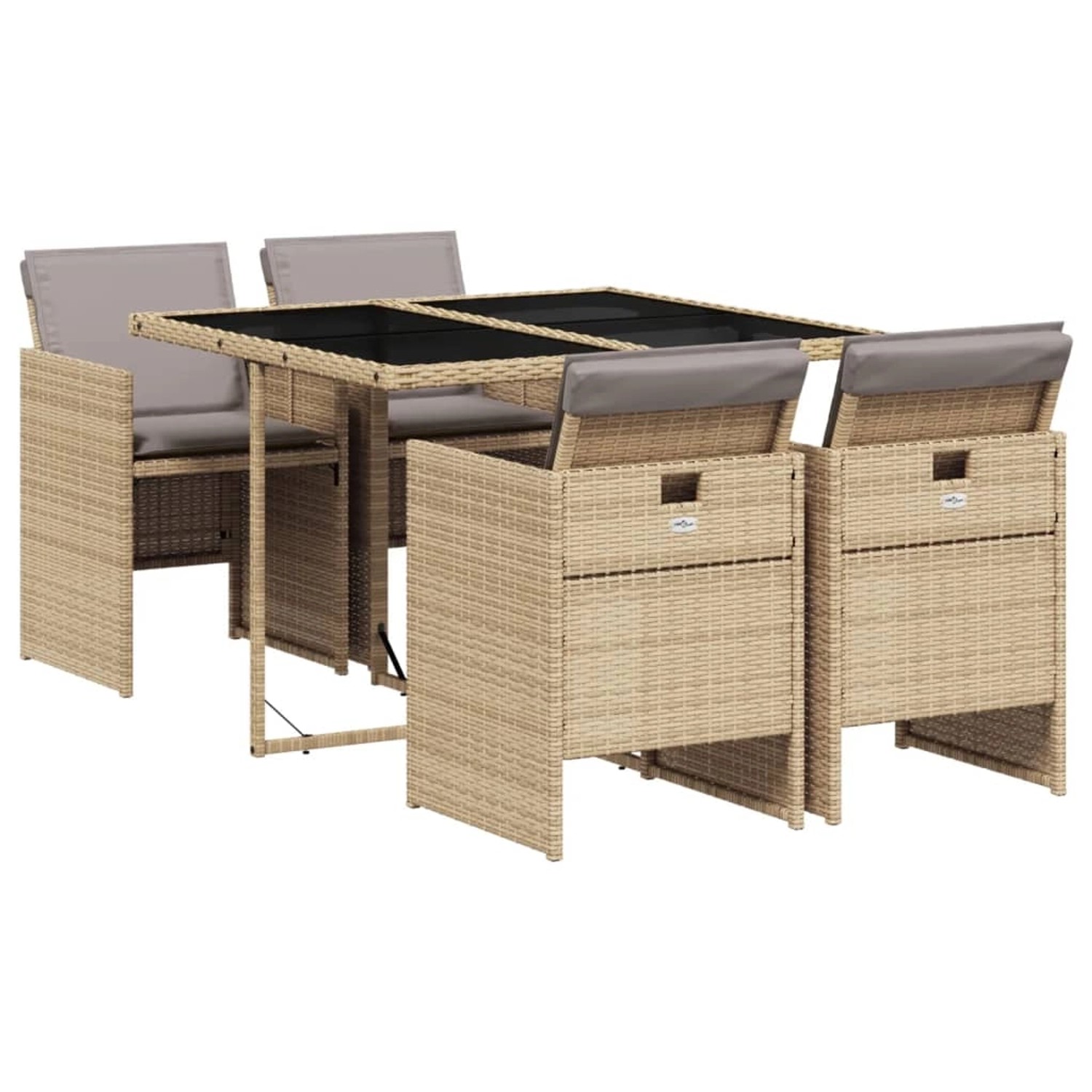vidaXL 5-tlg Garten-Essgruppe mit Kissen Beigemischung Poly Rattan Modell 4 vidaXL 5-tlg Garten-Essgruppe mit Kissen Beigemischung Poly Rattan Modell 4 von VIDAXL