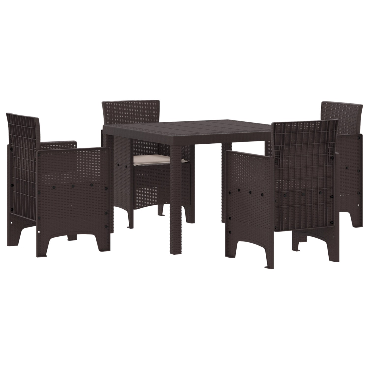 vidaXL 5-tlg Garten-Essgruppe mit Kissen Braun Poly Rattan 3378538 vidaXL 5-tlg Garten-Essgruppe mit Kissen Braun Poly Rattan 3378538 von VIDAXL