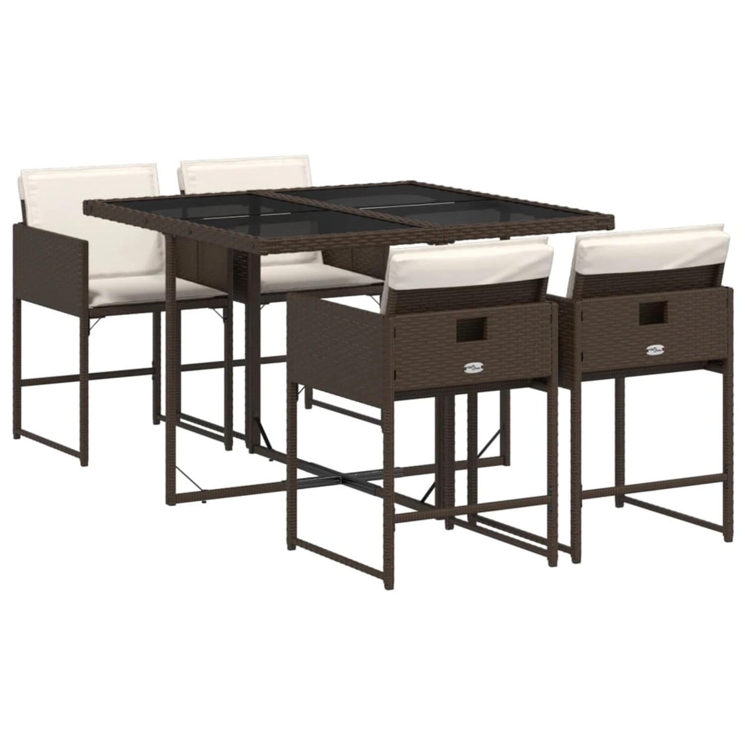 vidaXL 5-tlg Garten-Essgruppe mit Kissen Braun Poly Rattan Modell 32 vidaXL 5-tlg Garten-Essgruppe mit Kissen Braun Poly Rattan Modell 32 von VIDAXL