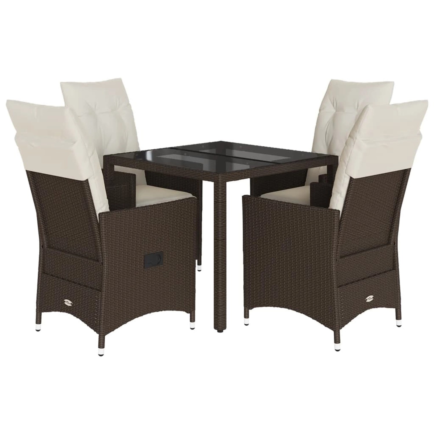 vidaXL 5-tlg Garten-Essgruppe mit Kissen Braun Poly Rattan Modell 35 vidaXL 5-tlg Garten-Essgruppe mit Kissen Braun Poly Rattan Modell 35 von VIDAXL