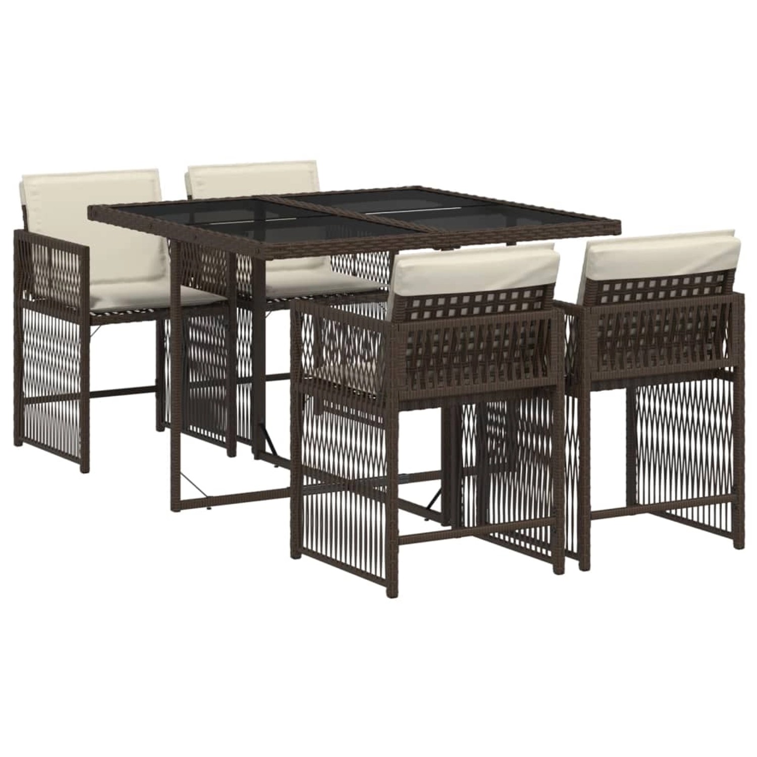 vidaXL 5-tlg Garten-Essgruppe mit Kissen Braun Poly Rattan Modell 39 vidaXL 5-tlg Garten-Essgruppe mit Kissen Braun Poly Rattan Modell 39 von VIDAXL