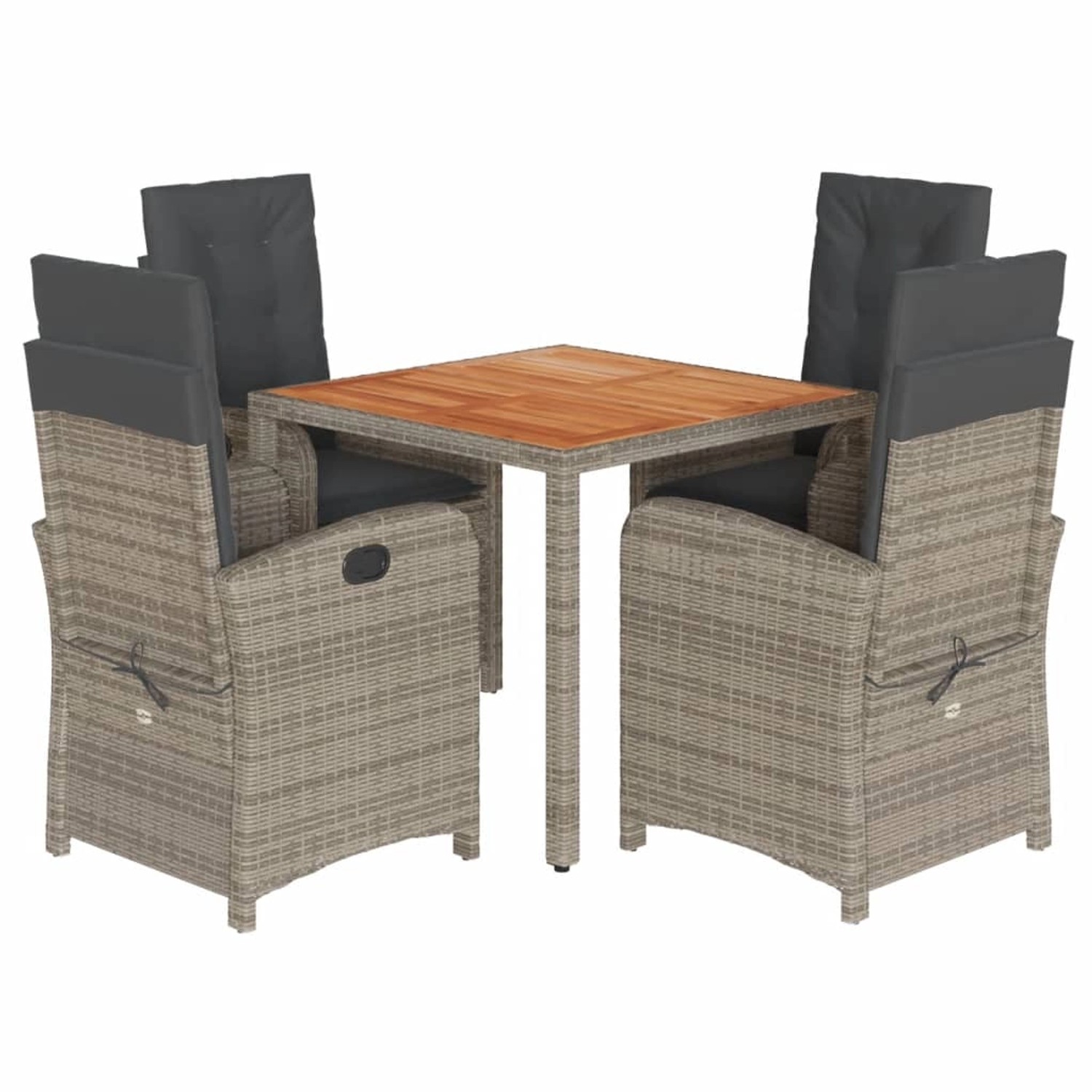 vidaXL 5-tlg Garten-Essgruppe mit Kissen Grau Poly Rattan Modell 34 vidaXL 5-tlg Garten-Essgruppe mit Kissen Grau Poly Rattan Modell 34 von VIDAXL