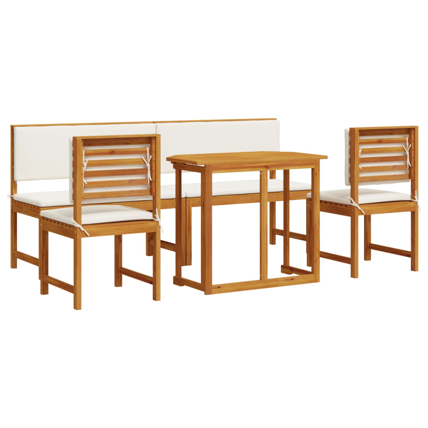 vidaXL 5-tlg Garten-Essgruppe mit Kissen Massivholz Akazie 3329119 von VIDAXL