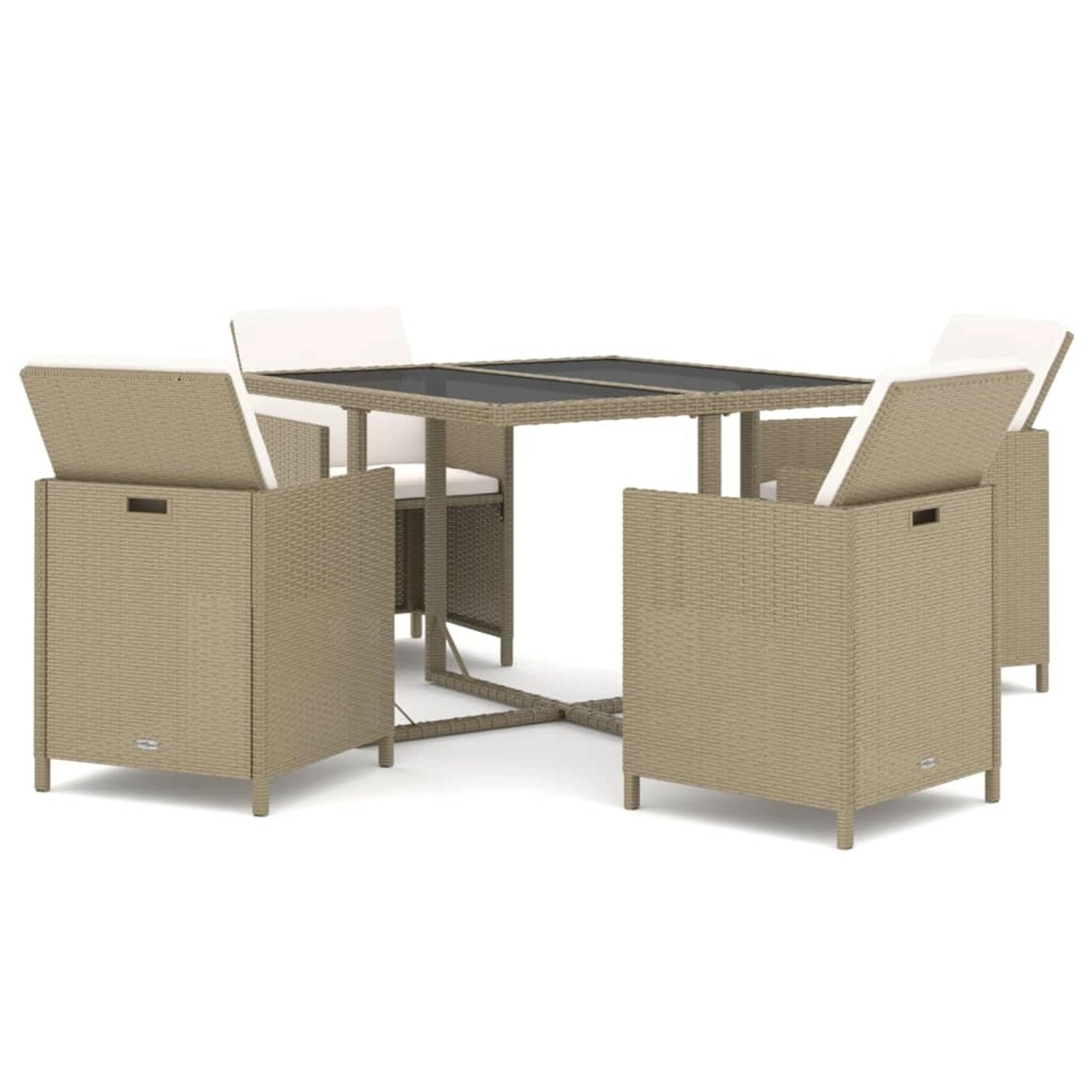 vidaXL 5-tlg Garten-Essgruppe mit Kissen Poly Rattan Beige Modell 8 vidaXL 5-tlg Garten-Essgruppe mit Kissen Poly Rattan Beige Modell 8 von VIDAXL