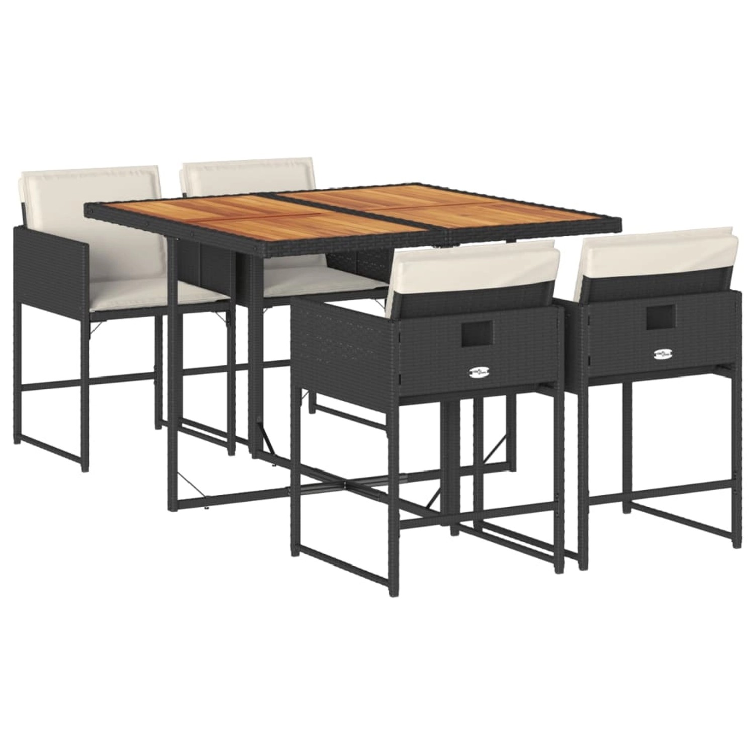 vidaXL 5-tlg Garten-Essgruppe mit Kissen Schwarz Poly Rattan Modell 173 vidaXL 5-tlg Garten-Essgruppe mit Kissen Schwarz Poly Rattan Modell 173 von VIDAXL