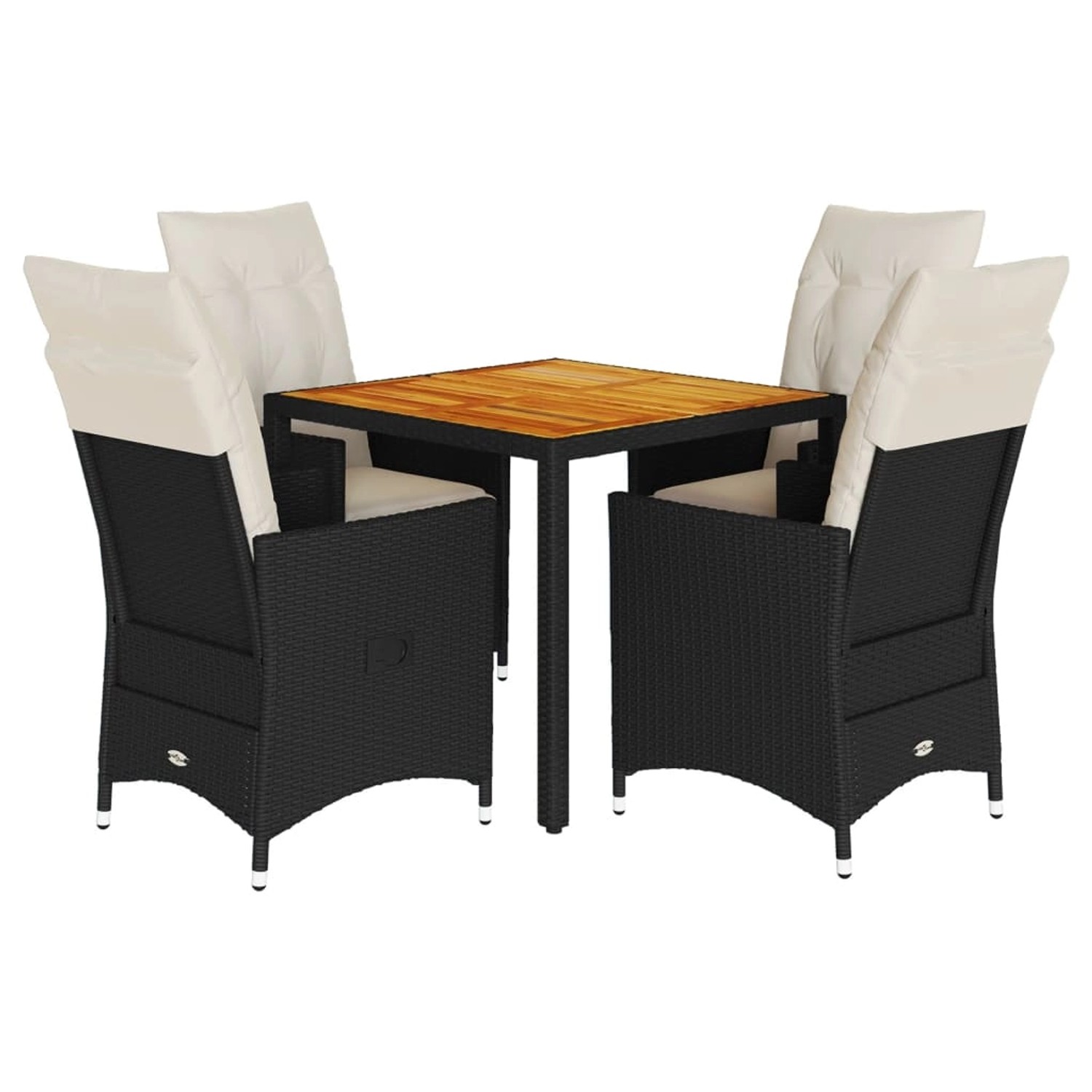 vidaXL 5-tlg Garten-Essgruppe mit Kissen Schwarz Poly Rattan Modell 180 vidaXL 5-tlg Garten-Essgruppe mit Kissen Schwarz Poly Rattan Modell 180 von VIDAXL