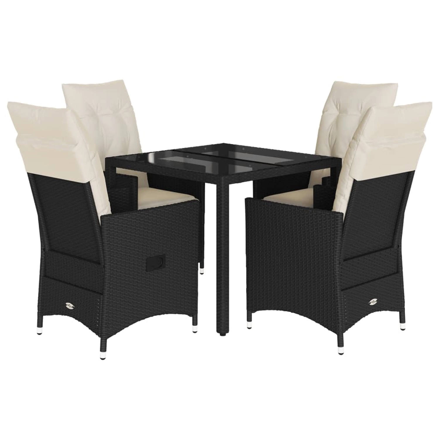 vidaXL 5-tlg Garten-Essgruppe mit Kissen Schwarz Poly Rattan Modell 189 vidaXL 5-tlg Garten-Essgruppe mit Kissen Schwarz Poly Rattan Modell 189 von VIDAXL