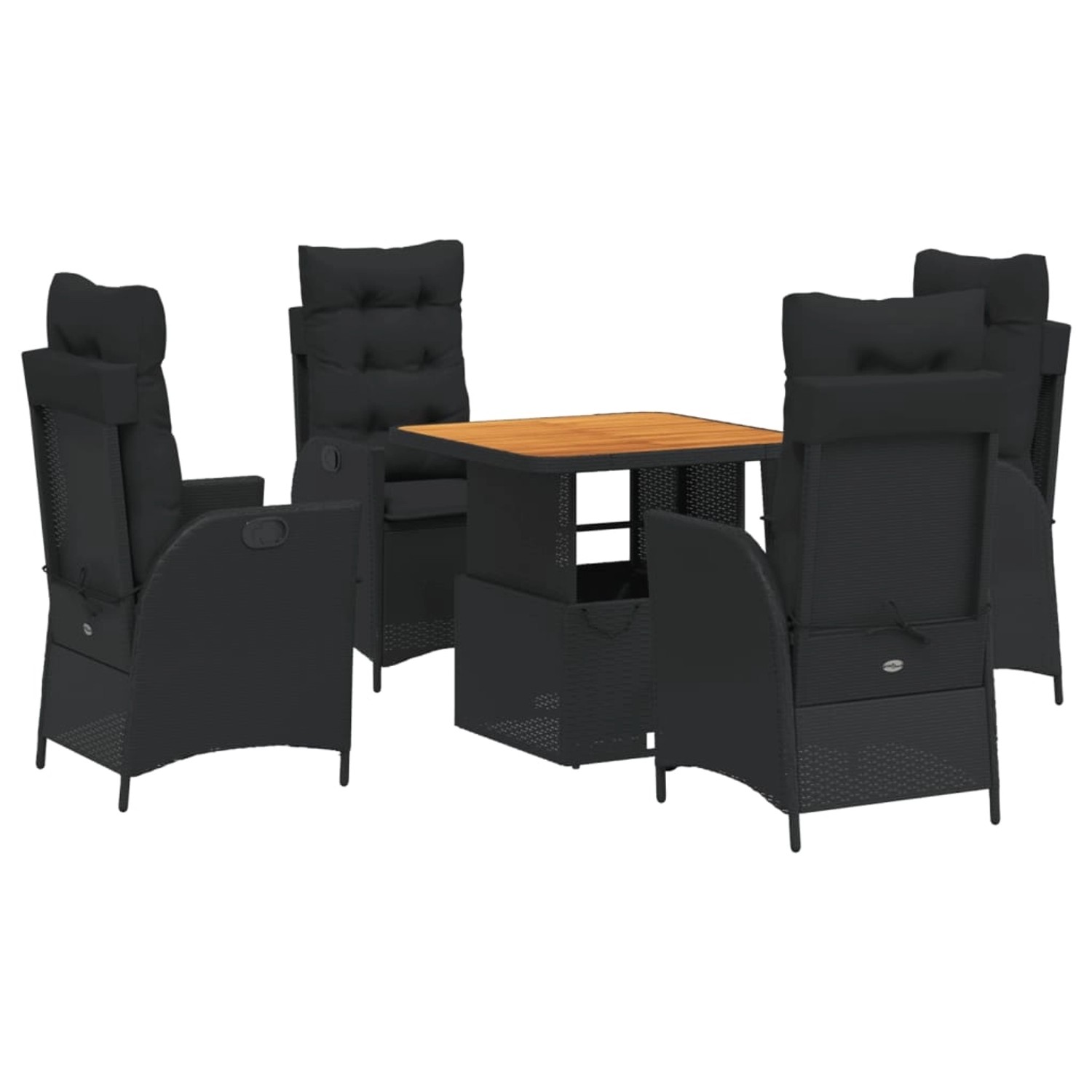 vidaXL 5-tlg Garten-Essgruppe mit Kissen Schwarz Poly Rattan Modell 196 vidaXL 5-tlg Garten-Essgruppe mit Kissen Schwarz Poly Rattan Modell 196 von VIDAXL