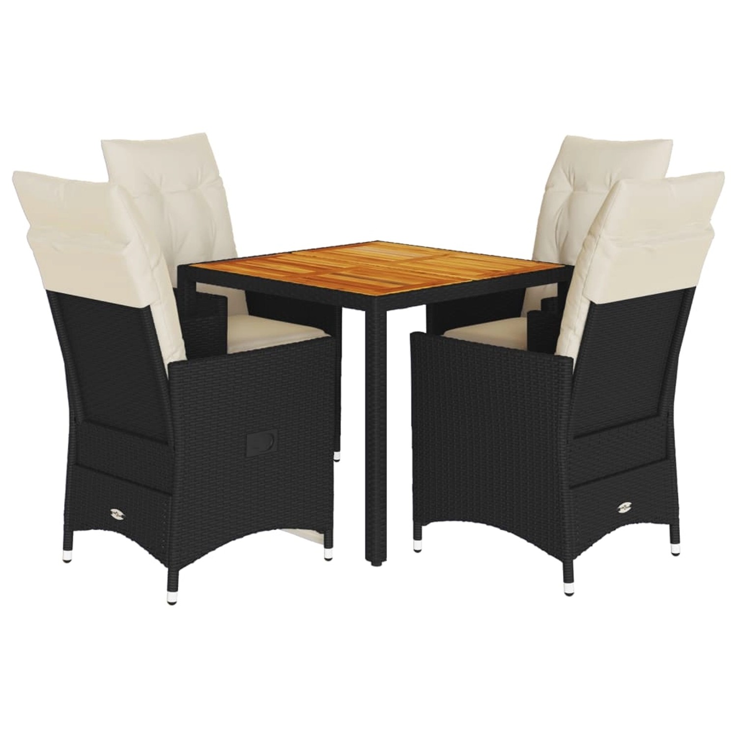 vidaXL 5-tlg Garten-Essgruppe mit Kissen Schwarz Poly Rattan Modell 198 vidaXL 5-tlg Garten-Essgruppe mit Kissen Schwarz Poly Rattan Modell 198 von VIDAXL