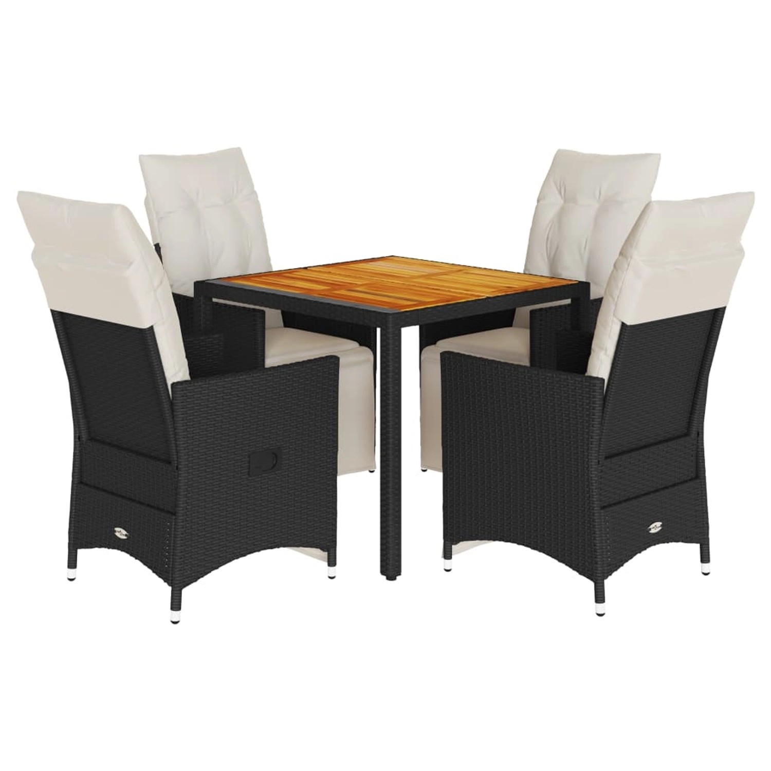 vidaXL 5-tlg Garten-Essgruppe mit Kissen Schwarz Poly Rattan Modell 199 vidaXL 5-tlg Garten-Essgruppe mit Kissen Schwarz Poly Rattan Modell 199 von VIDAXL