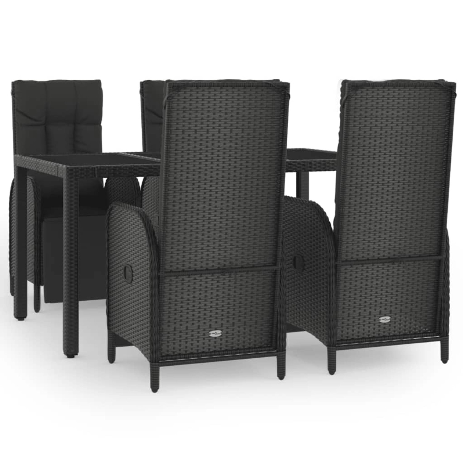 vidaXL 5-tlg Garten-Essgruppe mit Kissen Schwarz Poly Rattan Modell 28 vidaXL 5-tlg Garten-Essgruppe mit Kissen Schwarz Poly Rattan Modell 28 von VIDAXL
