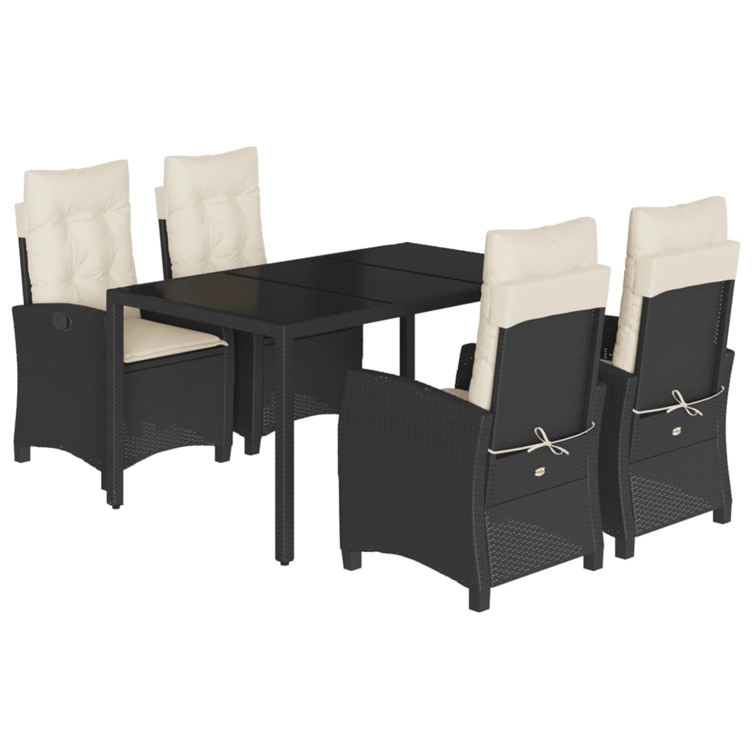 vidaXL 5-tlg Garten-Essgruppe mit Kissen Schwarz Poly Rattan Modell 58 vidaXL 5-tlg Garten-Essgruppe mit Kissen Schwarz Poly Rattan Modell 58 von VIDAXL