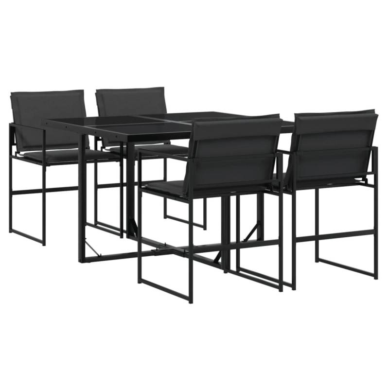 vidaXL 5-tlg Garten-Essgruppe mit Kissen Schwarz Textilene von VIDAXL