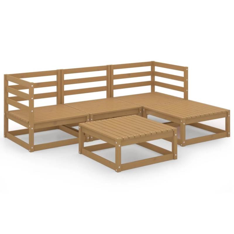 vidaXL 5-tlg Garten-Lounge-Set Honigbraun Massivholz Kiefer Modell 3 von VIDAXL