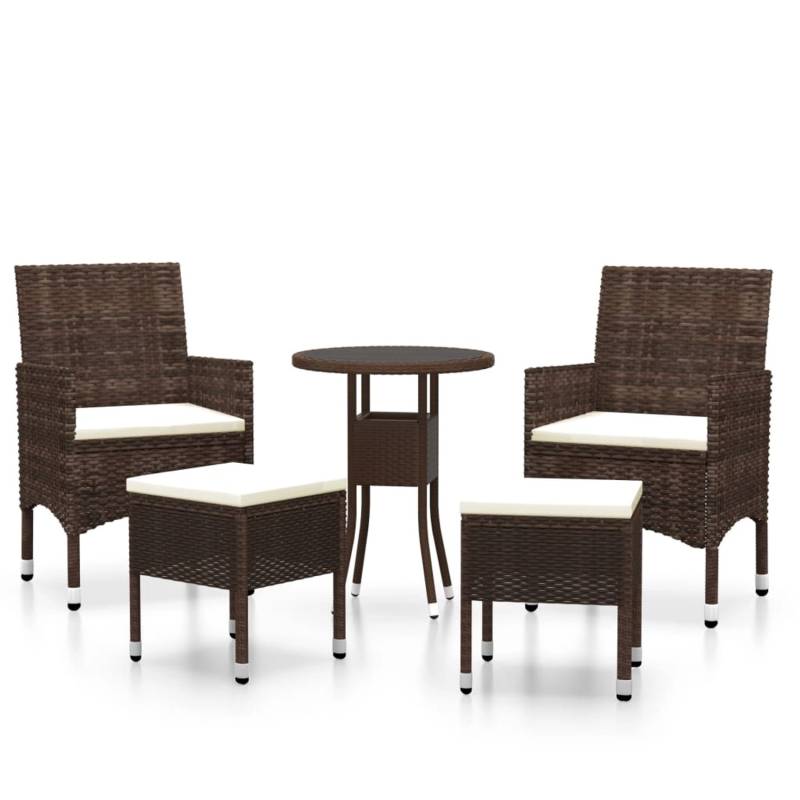 vidaXL 5-tlg Garten-Lounge-Set Poly Rattan Braun Modell 3 von VIDAXL