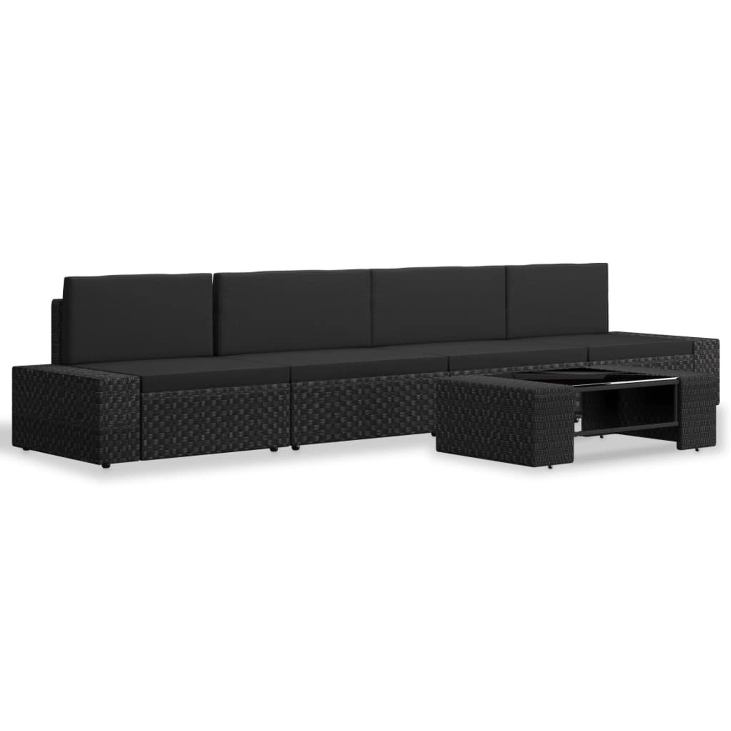 vidaXL 5-tlg Garten-Lounge-Set Poly Rattan Schwarz Modell 2 vidaXL 5-tlg Garten-Lounge-Set Poly Rattan Schwarz Modell 2 von VIDAXL
