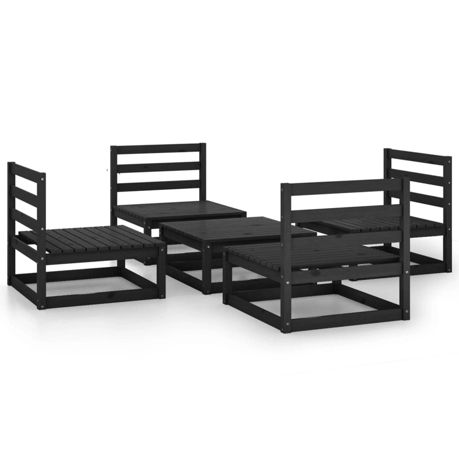 vidaXL 5-tlg Garten-Lounge-Set Schwarz Massivholz Kiefer Modell 100 vidaXL 5-tlg Garten-Lounge-Set Schwarz Massivholz Kiefer Modell 100 von VIDAXL