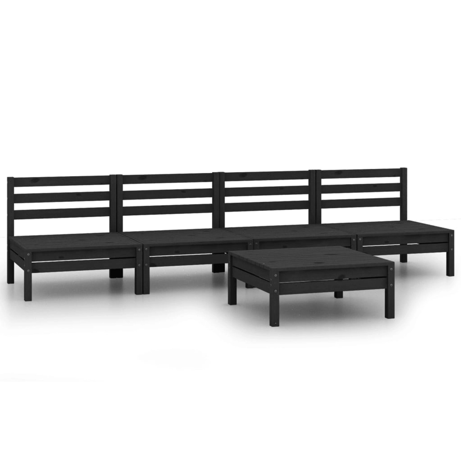 vidaXL 5-tlg Garten-Lounge-Set Schwarz Massivholz Kiefer Modell 13 vidaXL 5-tlg Garten-Lounge-Set Schwarz Massivholz Kiefer Modell 13 von VIDAXL