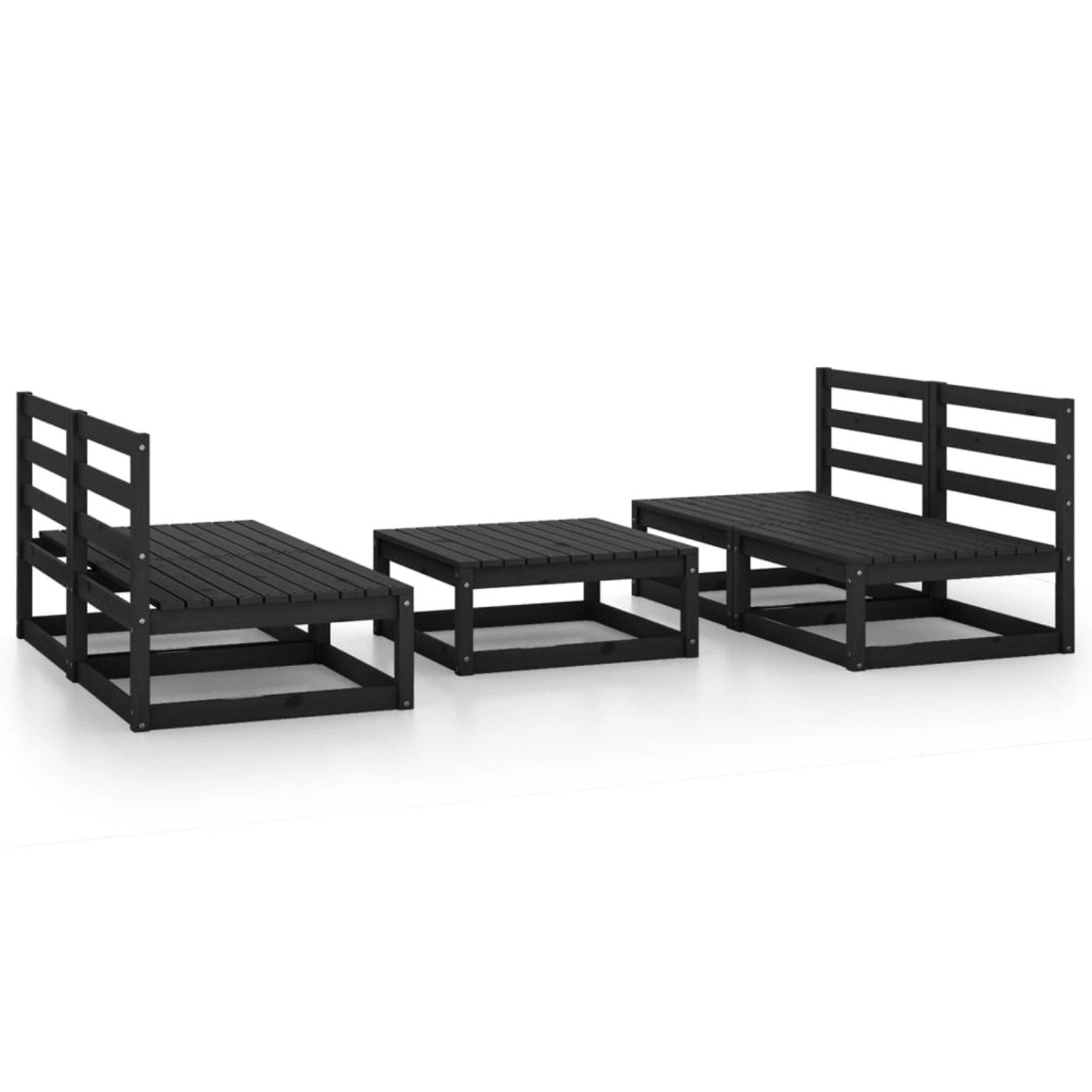 vidaXL 5-tlg Garten-Lounge-Set Schwarz Massivholz Kiefer Modell 99 vidaXL 5-tlg Garten-Lounge-Set Schwarz Massivholz Kiefer Modell 99 von VIDAXL