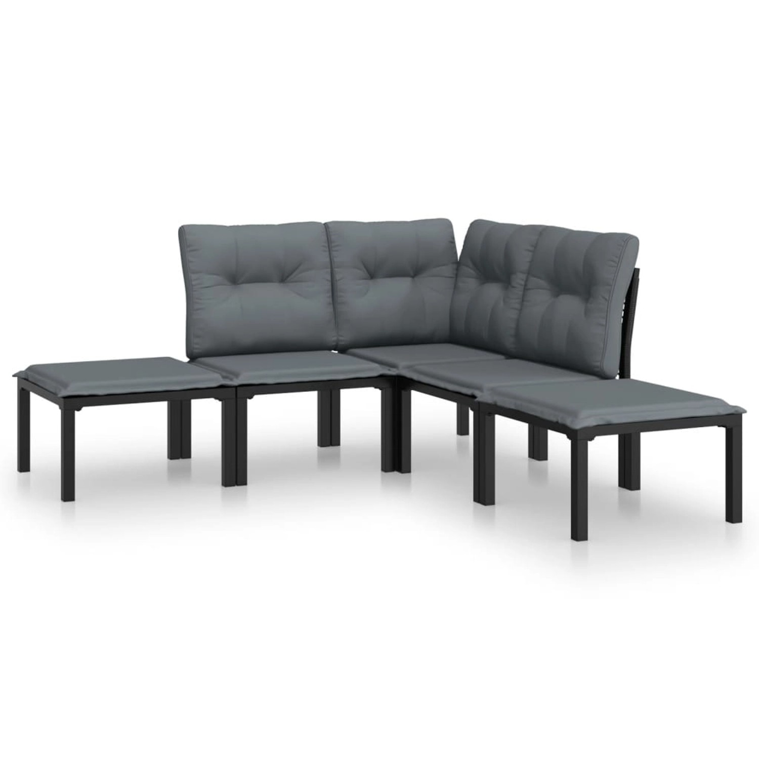 vidaXL 5-tlg Garten-Lounge-Set Schwarz und Grau Poly Rattan Modell 10 vidaXL 5-tlg Garten-Lounge-Set Schwarz und Grau Poly Rattan Modell 10 von VIDAXL