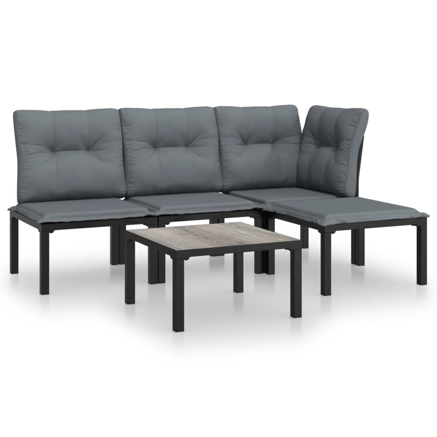 vidaXL 5-tlg Garten-Lounge-Set Schwarz und Grau Poly Rattan Modell 4 vidaXL 5-tlg Garten-Lounge-Set Schwarz und Grau Poly Rattan Modell 4 von VIDAXL