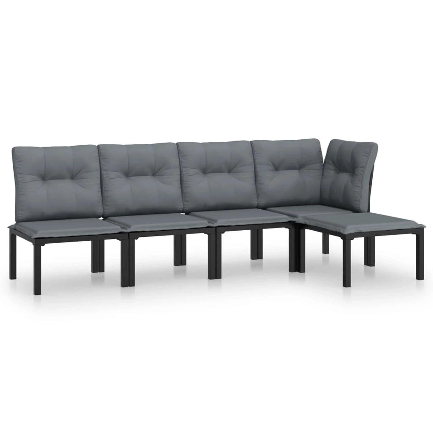 vidaXL 5-tlg Garten-Lounge-Set Schwarz und Grau Poly Rattan Modell 5 vidaXL 5-tlg Garten-Lounge-Set Schwarz und Grau Poly Rattan Modell 5 von VIDAXL