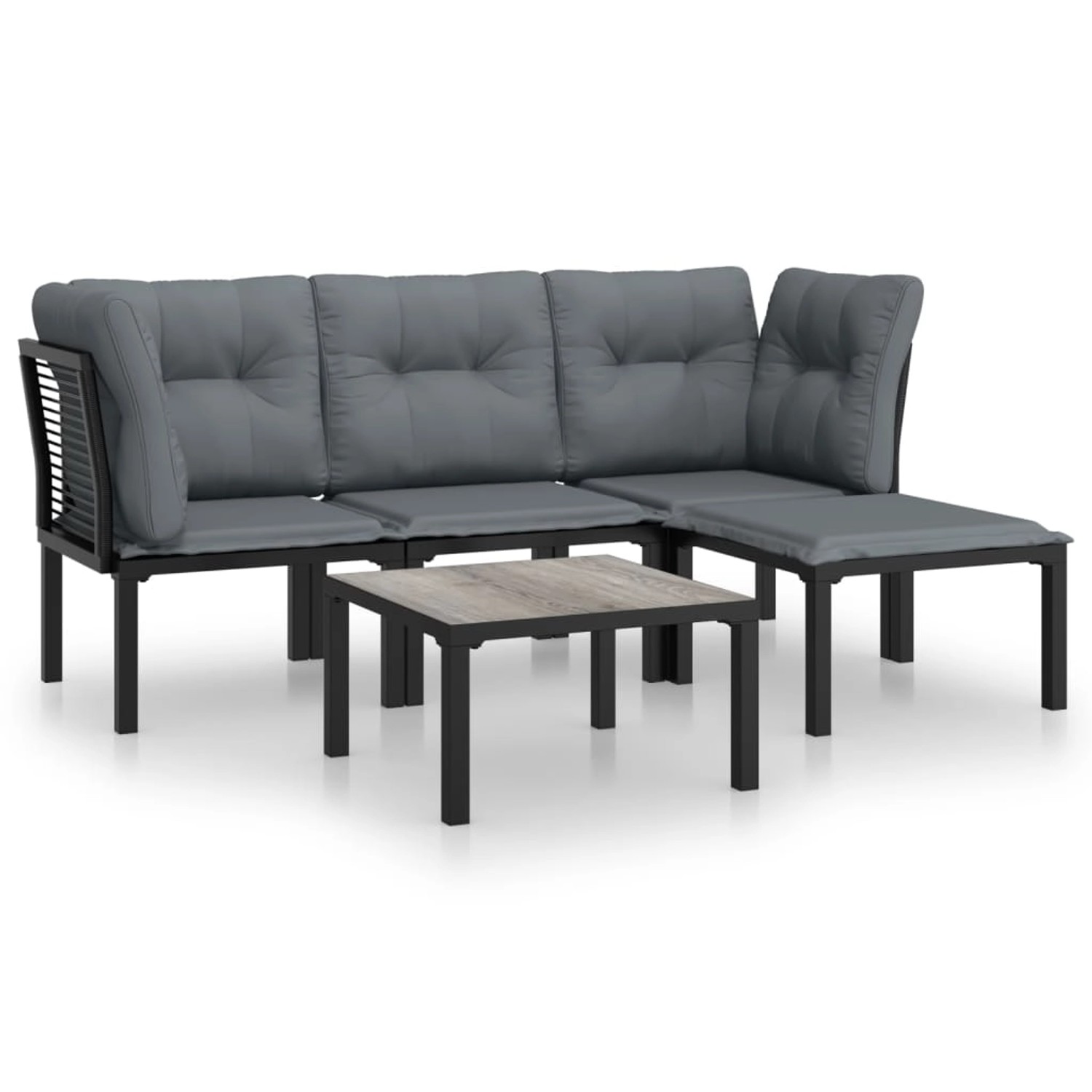 vidaXL 5-tlg Garten-Lounge-Set Schwarz und Grau Poly Rattan Modell 6 vidaXL 5-tlg Garten-Lounge-Set Schwarz und Grau Poly Rattan Modell 6 von VIDAXL