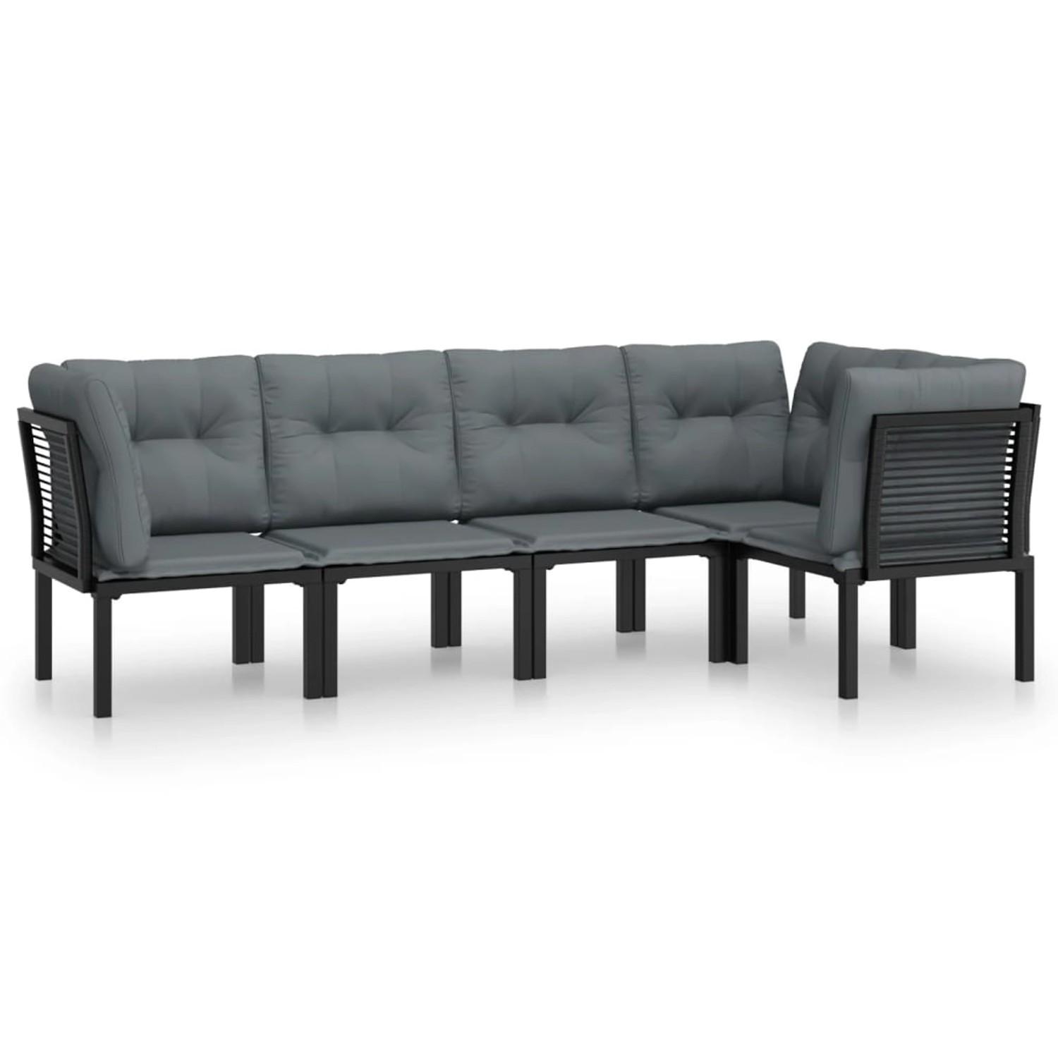 vidaXL 5-tlg Garten-Lounge-Set Schwarz und Grau Poly Rattan Modell 9 vidaXL 5-tlg Garten-Lounge-Set Schwarz und Grau Poly Rattan Modell 9 von VIDAXL