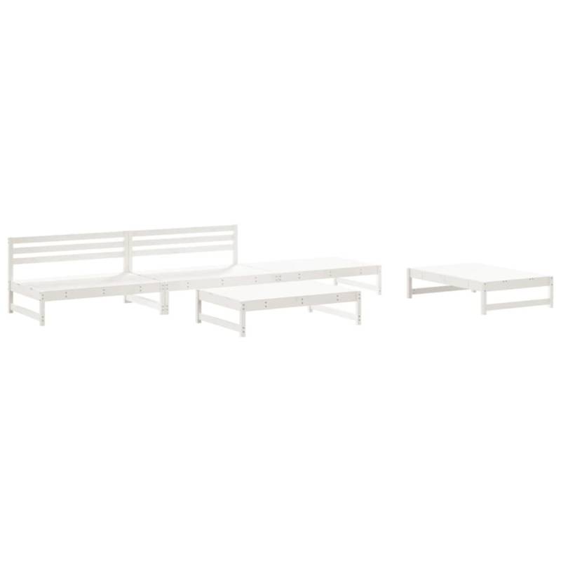 vidaXL 5-tlg Garten-Lounge-Set Weiß Massivholz Kiefer Modell 1 von VIDAXL