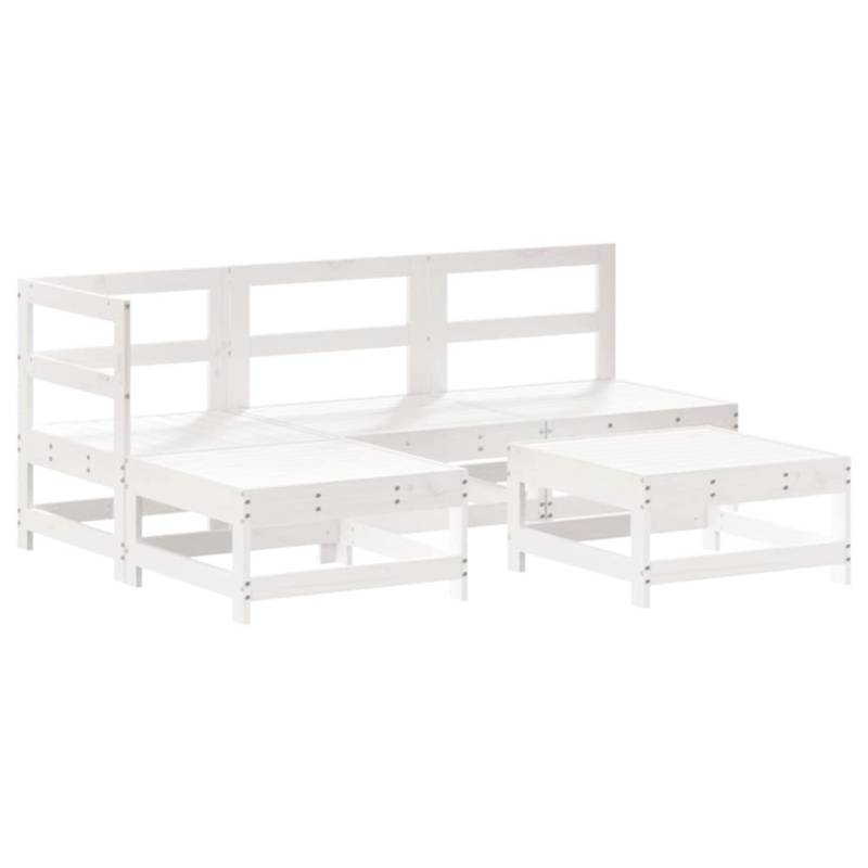 vidaXL 5-tlg Garten-Lounge-Set Weiß Massivholz Kiefer Modell 11 von VIDAXL