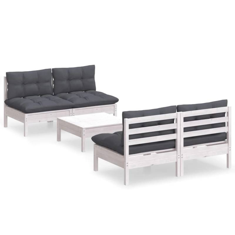 vidaXL 5-tlg Garten-Lounge-Set mit Anthrazit Kissen Kiefernholz Modell 1 von VIDAXL