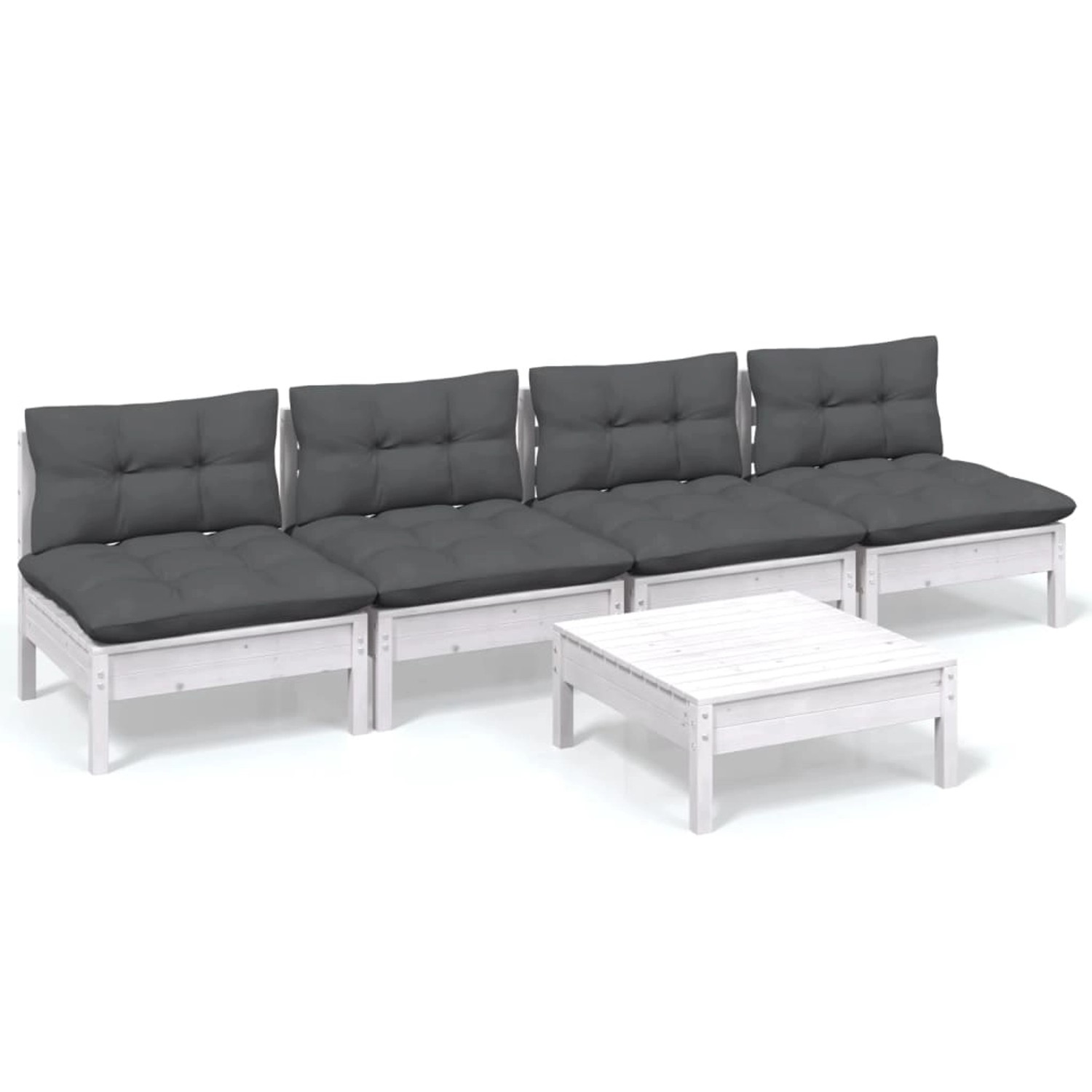 vidaXL 5-tlg Garten-Lounge-Set mit Anthrazit Kissen Kiefernholz Modell 10 vidaXL 5-tlg Garten-Lounge-Set mit Anthrazit Kissen Kiefernholz Modell 10 von VIDAXL