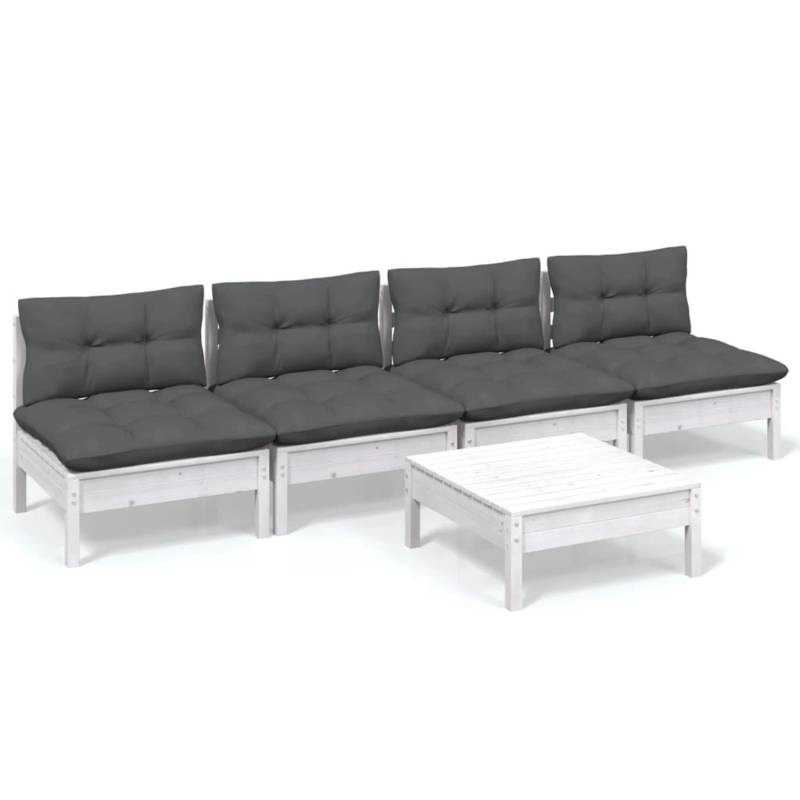 vidaXL 5-tlg Garten-Lounge-Set mit Anthrazit Kissen Kiefernholz Modell 10 von VIDAXL