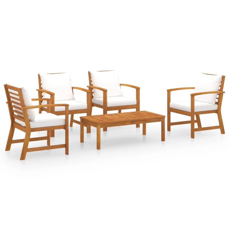 vidaXL 5-tlg Garten-Lounge-Set mit Auflagen Massivholz Akazie Modell 8 von VIDAXL