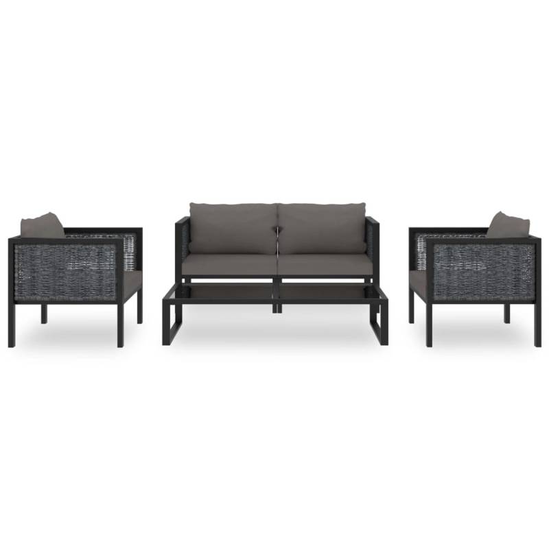 vidaXL 5-tlg Garten-Lounge-Set mit Auflagen Poly Rattan Anthrazit von VIDAXL