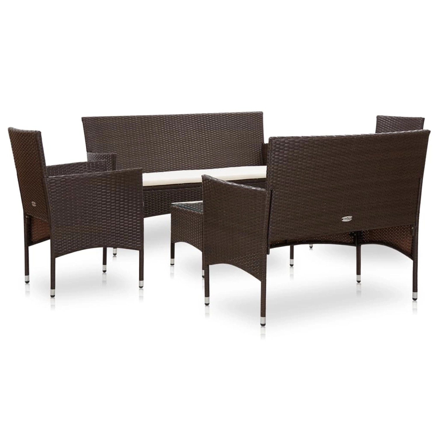 vidaXL 5-tlg Garten-Lounge-Set mit Auflagen Poly Rattan Braun Modell 5 vidaXL 5-tlg Garten-Lounge-Set mit Auflagen Poly Rattan Braun Modell 5 von VIDAXL