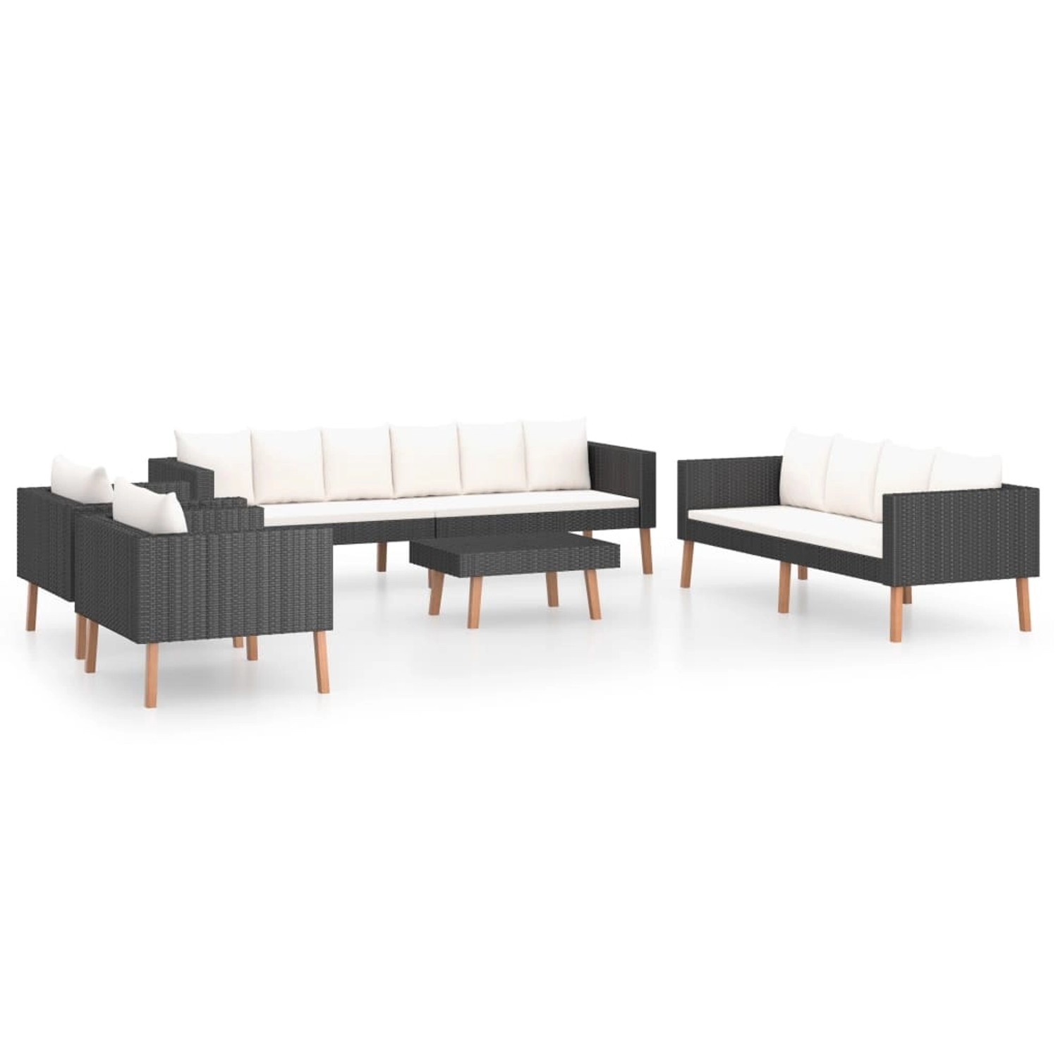 vidaXL 5-tlg Garten-Lounge-Set mit Auflagen Poly Rattan Schwarz Modell 1 vidaXL 5-tlg Garten-Lounge-Set mit Auflagen Poly Rattan Schwarz Modell 1 von VIDAXL