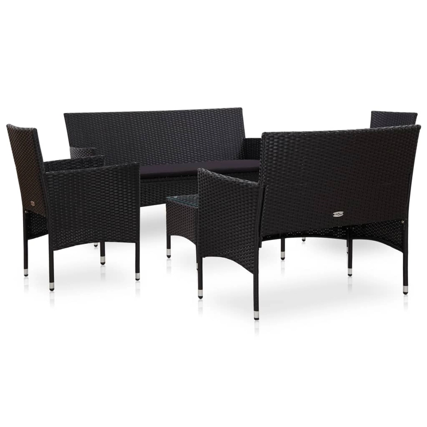 vidaXL 5-tlg Garten-Lounge-Set mit Auflagen Poly Rattan Schwarz Modell 11 vidaXL 5-tlg Garten-Lounge-Set mit Auflagen Poly Rattan Schwarz Modell 11 von VIDAXL