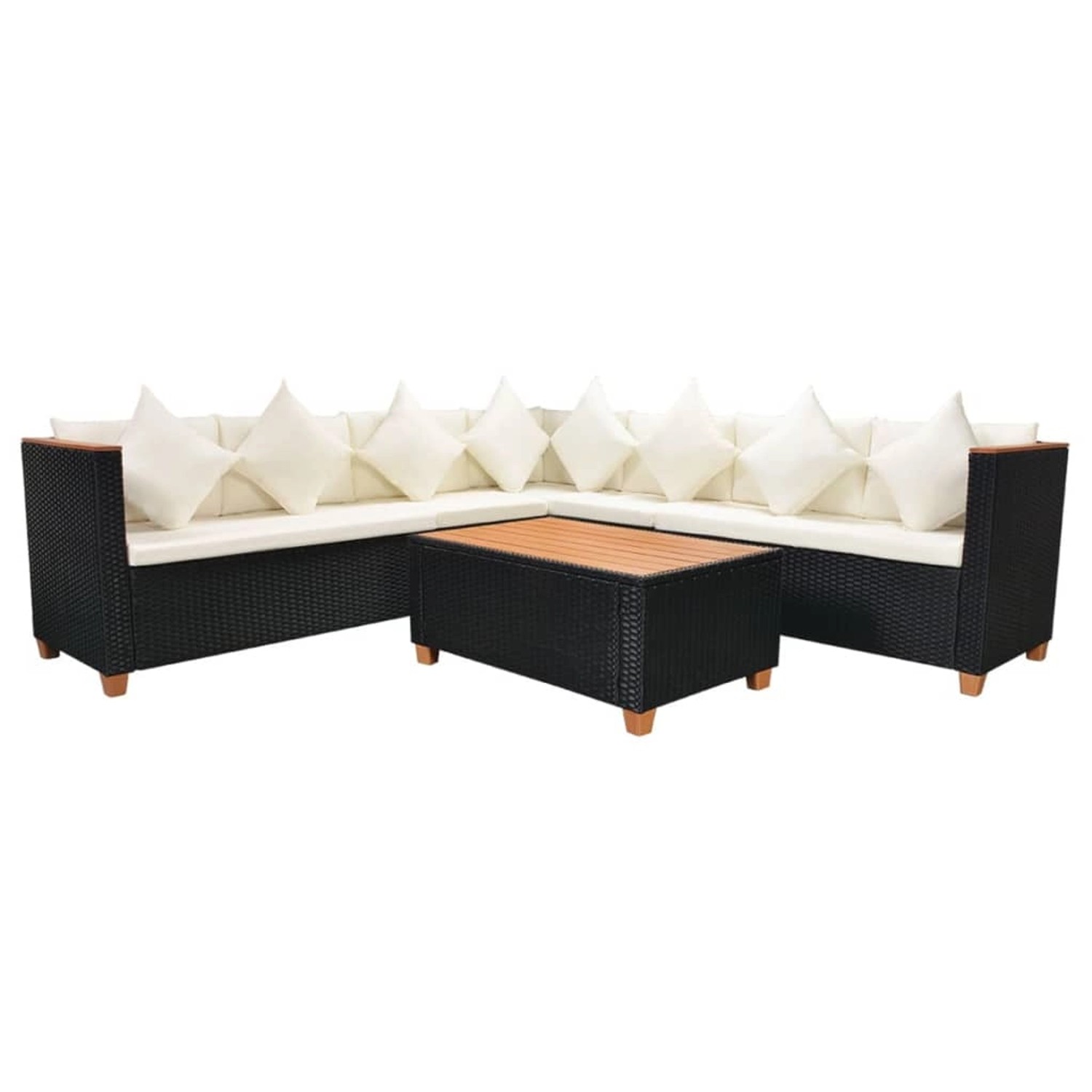 vidaXL 5-tlg Garten-Lounge-Set mit Auflagen Poly Rattan Schwarz Modell 3 vidaXL 5-tlg Garten-Lounge-Set mit Auflagen Poly Rattan Schwarz Modell 3 von VIDAXL