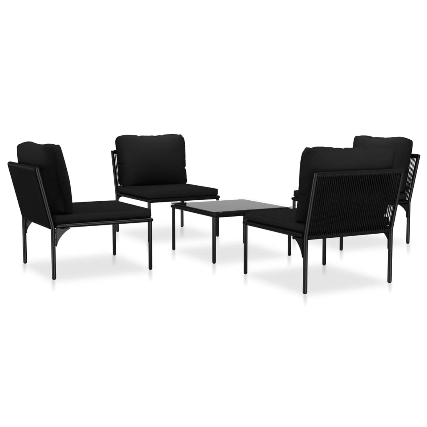 vidaXL 5-tlg Garten-Lounge-Set mit Auflagen Schwarz PVC vidaXL 5-tlg Garten-Lounge-Set mit Auflagen Schwarz PVC von VIDAXL