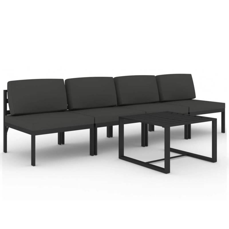vidaXL 5-tlg Garten-Lounge-Set mit Kissen Aluminium Anthrazit Modell 3 von VIDAXL