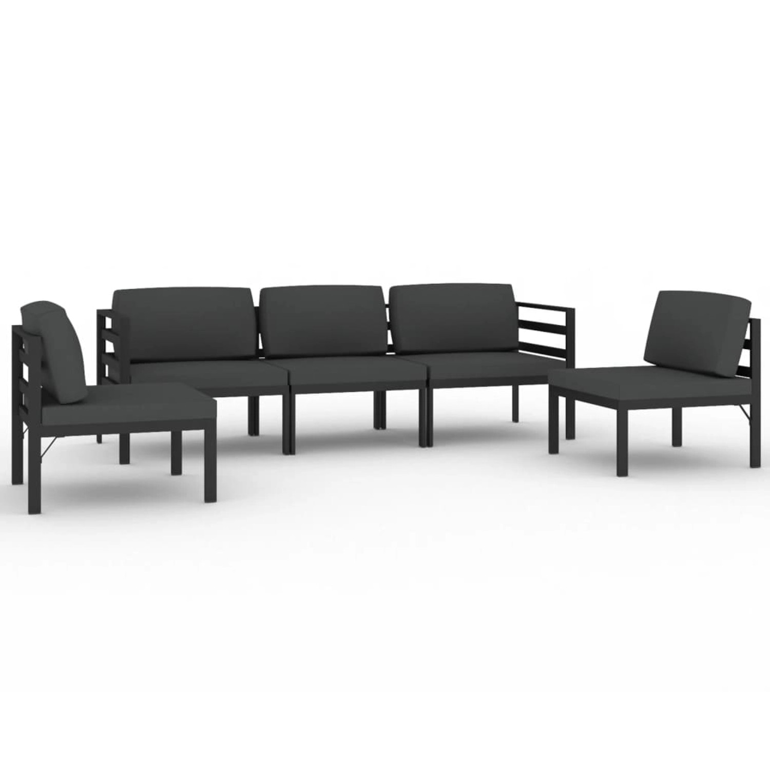 vidaXL 5-tlg Garten-Lounge-Set mit Kissen Aluminium Anthrazit Modell 5 vidaXL 5-tlg Garten-Lounge-Set mit Kissen Aluminium Anthrazit Modell 5 von VIDAXL