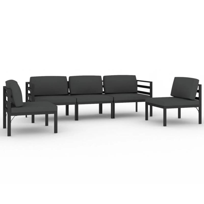vidaXL 5-tlg Garten-Lounge-Set mit Kissen Aluminium Anthrazit Modell 5 von VIDAXL
