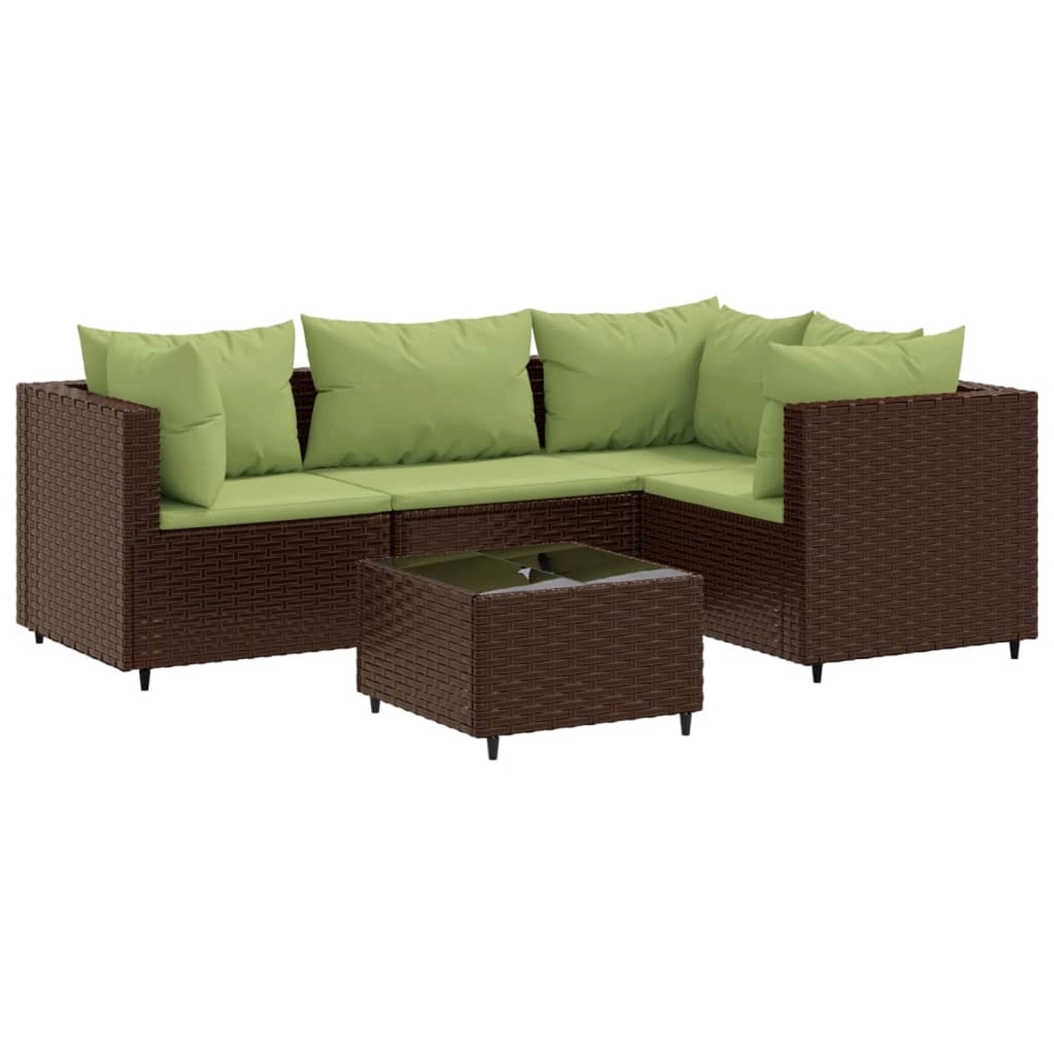 vidaXL 5-tlg Garten-Lounge-Set mit Kissen Braun Poly Rattan Modell 5 vidaXL 5-tlg Garten-Lounge-Set mit Kissen Braun Poly Rattan Modell 5 von VIDAXL