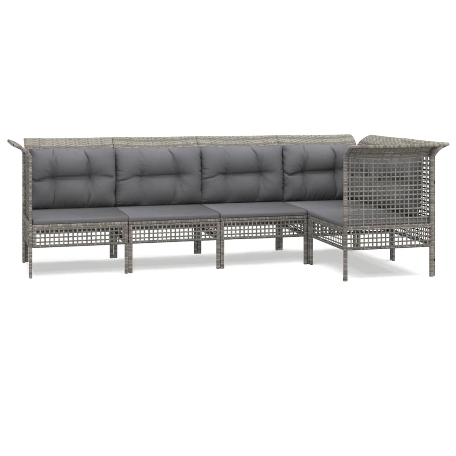 vidaXL 5-tlg Garten-Lounge-Set mit Kissen Grau Poly Rattan Modell 51 vidaXL 5-tlg Garten-Lounge-Set mit Kissen Grau Poly Rattan Modell 51 von VIDAXL