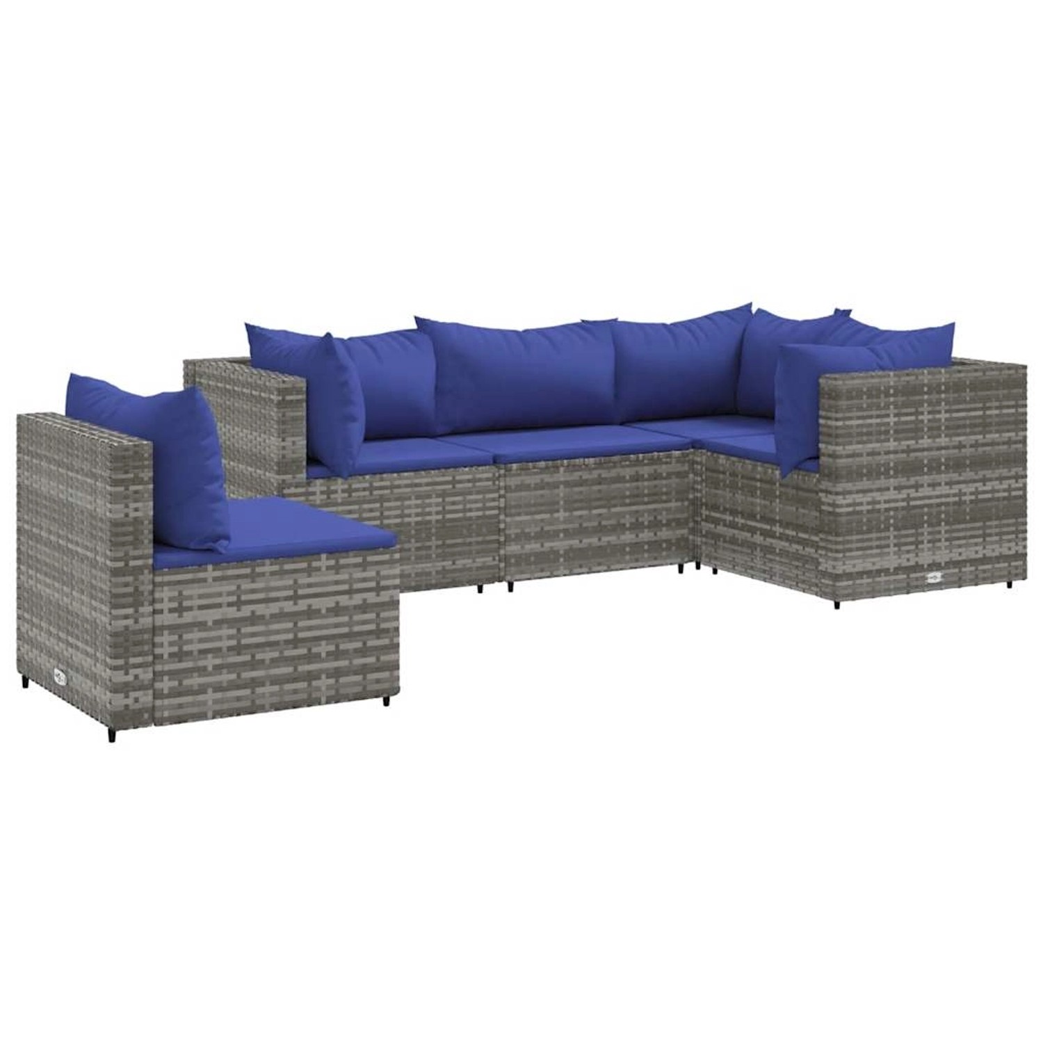 vidaXL 5-tlg Garten-Lounge-Set mit Kissen Grau Poly Rattan Modell 58 vidaXL 5-tlg Garten-Lounge-Set mit Kissen Grau Poly Rattan Modell 58 von VIDAXL