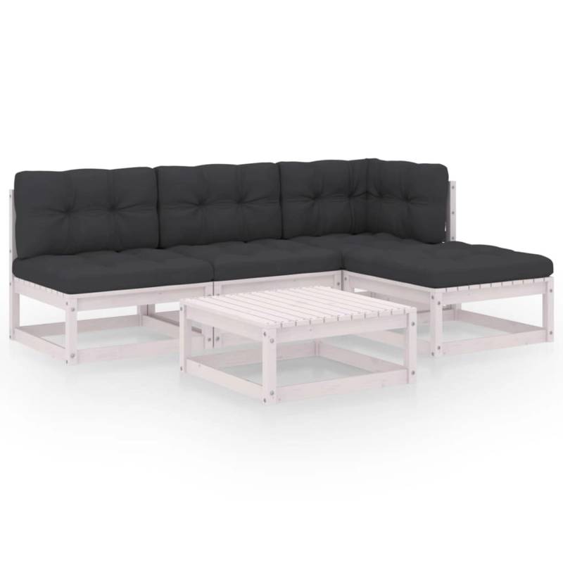 vidaXL 5-tlg Garten-Lounge-Set mit Kissen Kiefer Massivholz Modell 18 von VIDAXL